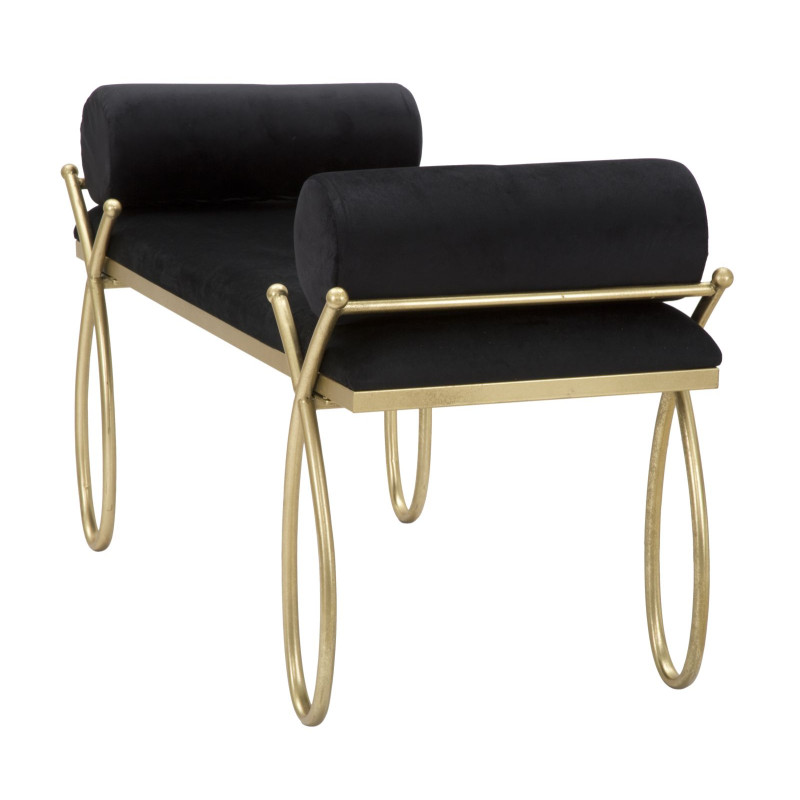 Banc Ruban Noir – Élégance Graphique 112,5 x 49 x 53 cm