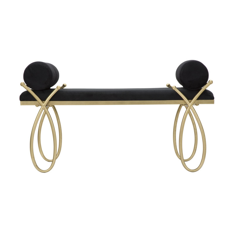Glam Banc Ribbon Noir – Élégance Sculpturale 112,5x49x53