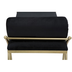 Glam Banc Ribbon Noir – Élégance Sculpturale 112,5x49x53