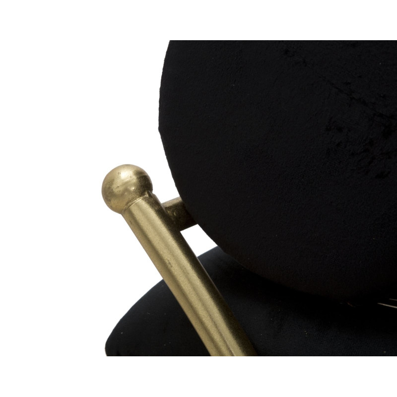 Glam Banc Ribbon Noir – Élégance Sculpturale 112,5x49x53