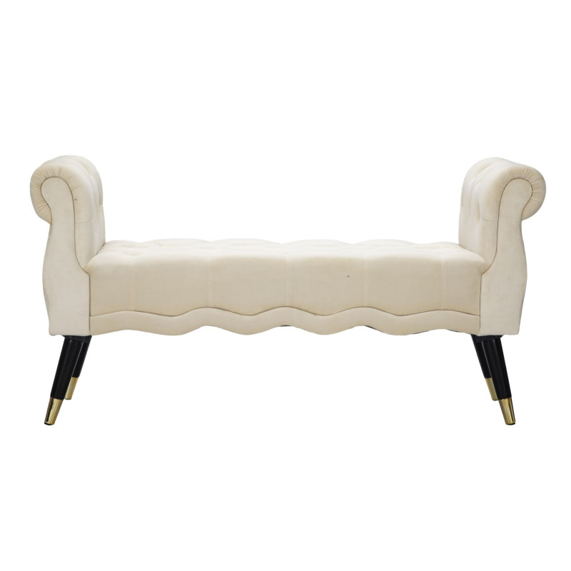 Banc Paris Crème & Or – Raffinement Doré 120 x 40 x 60 cm