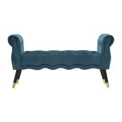 Banc Paris Bleu Sarcelle & Or – Brillance Contemporaine 120 x 40 x 60 cm