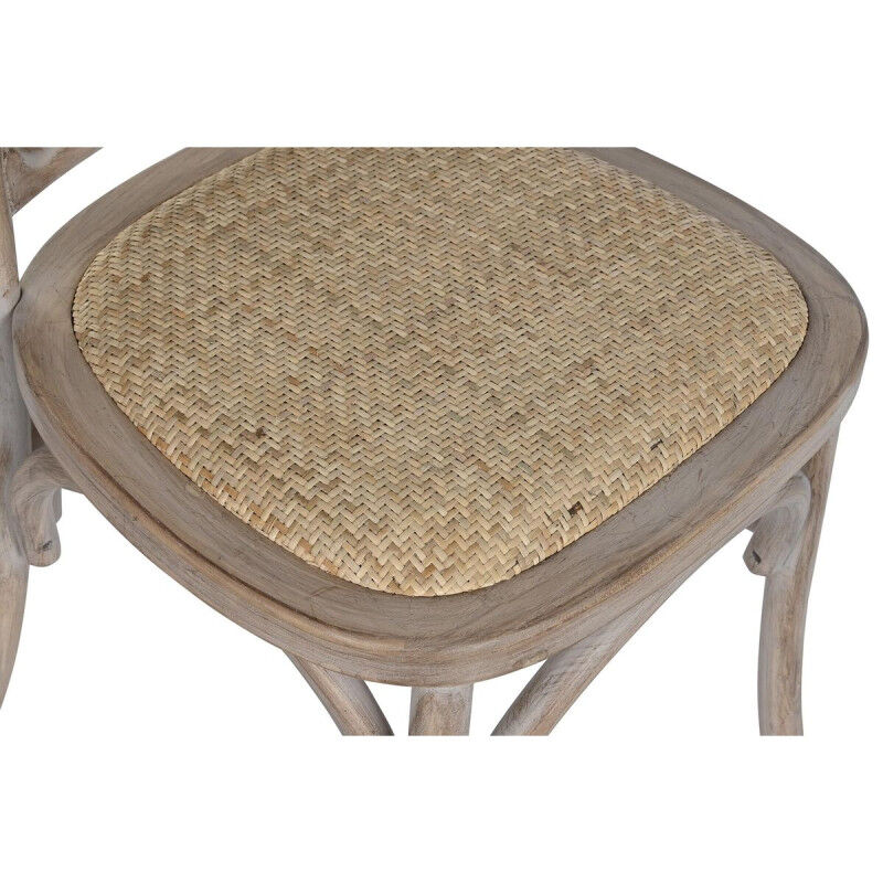 Chaise de Salle à Manger Home ESPRIT Marron Clair Rotin Sapin 45 x 48 x 92 cm