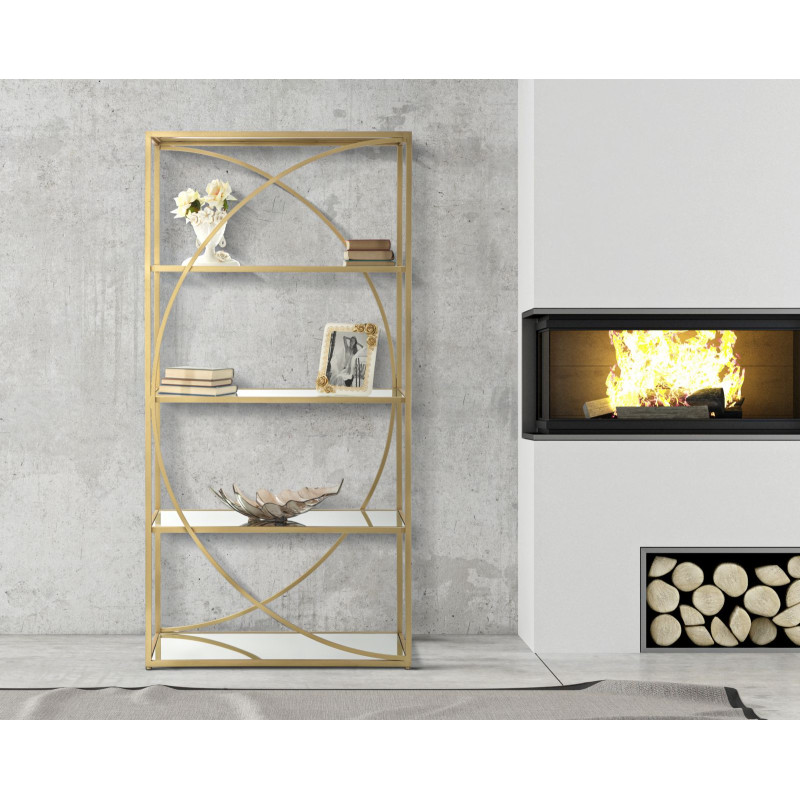 Glam Étagère à Livres Glamy – Verticalité Radieuse 90x38x180