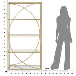 Glam Étagère à Livres Glamy – Verticalité Radieuse 90x38x180