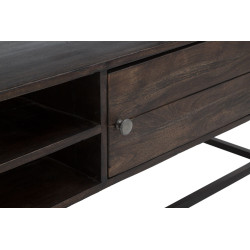Meuble TV Burn en Acacia – Sobriété Naturelle 120 x 40 x 55 cm