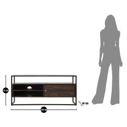 Meuble TV Burn en Acacia – Sobriété Naturelle 120 x 40 x 55 cm