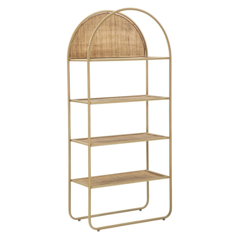 Boho Chic Étagère à Livres Ronde Panama – Harmonie Naturelle 80x40x180