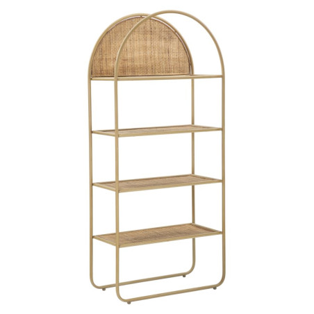 Boho Chic Étagère à Livres Ronde Panama – Harmonie Naturelle 80x40x180