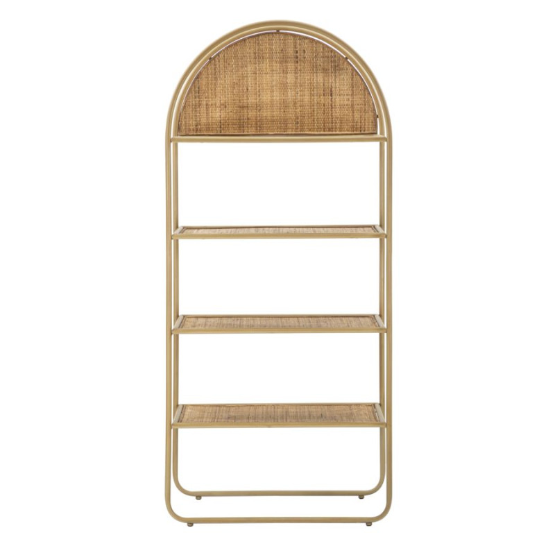 Boho Chic Étagère à Livres Ronde Panama – Harmonie Naturelle 80x40x180