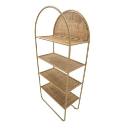 Boho Chic Étagère à Livres Ronde Panama – Harmonie Naturelle 80x40x180