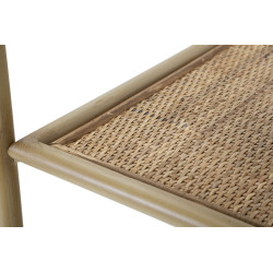 Boho Chic Étagère à Livres Ronde Panama – Harmonie Naturelle 80x40x180