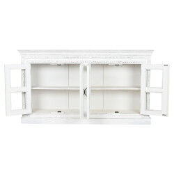 Buffet Home ESPRIT Blanc Verre Bois de manguier 180 x 40 x 100 cm