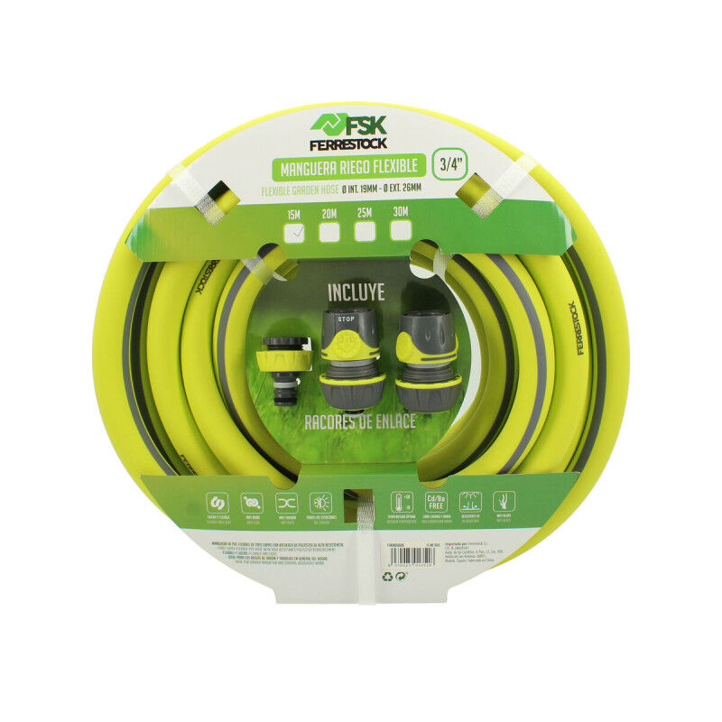 Tuyau d'arrosage Ferrestock 3/4" Polyester 15 m Ø 19 mm Flexible