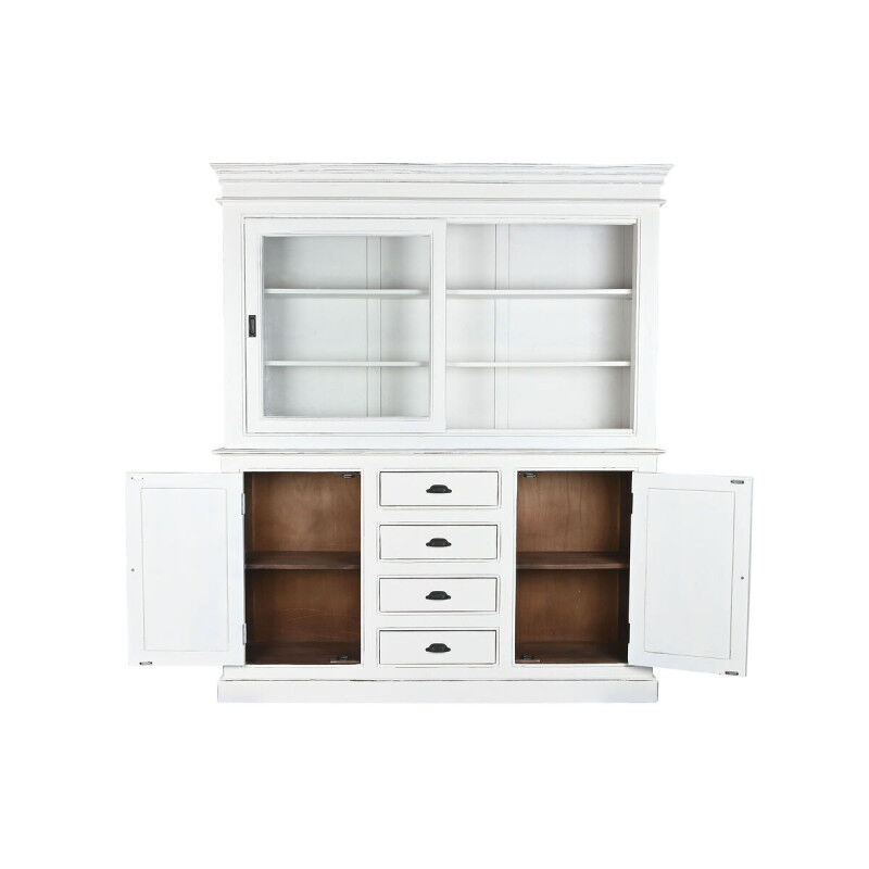 Présentoir Home ESPRIT Blanc Verre Bois de manguier 170 x 45 x 200 cm