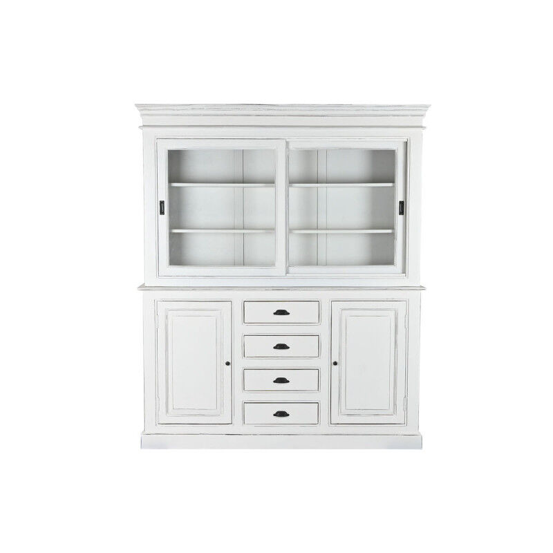 Présentoir Home ESPRIT Blanc Verre Bois de manguier 170 x 45 x 200 cm