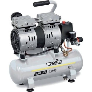 MECAFER Compresseur silencieux - 425513 - 6L  - 0,5HP - Gris