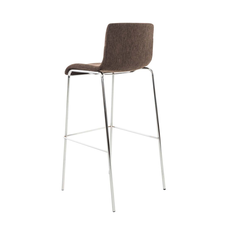 Tabouret de bar Hoover tissu 4 pieds structure chromée brun