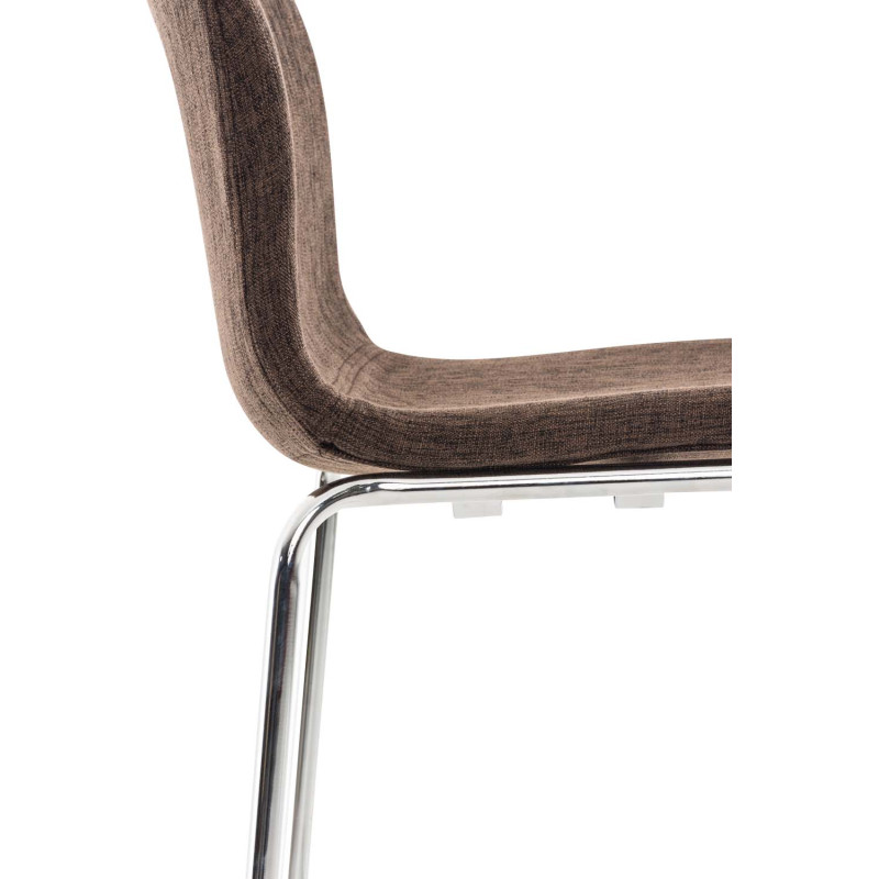 Tabouret de bar Hoover tissu 4 pieds structure chromée brun