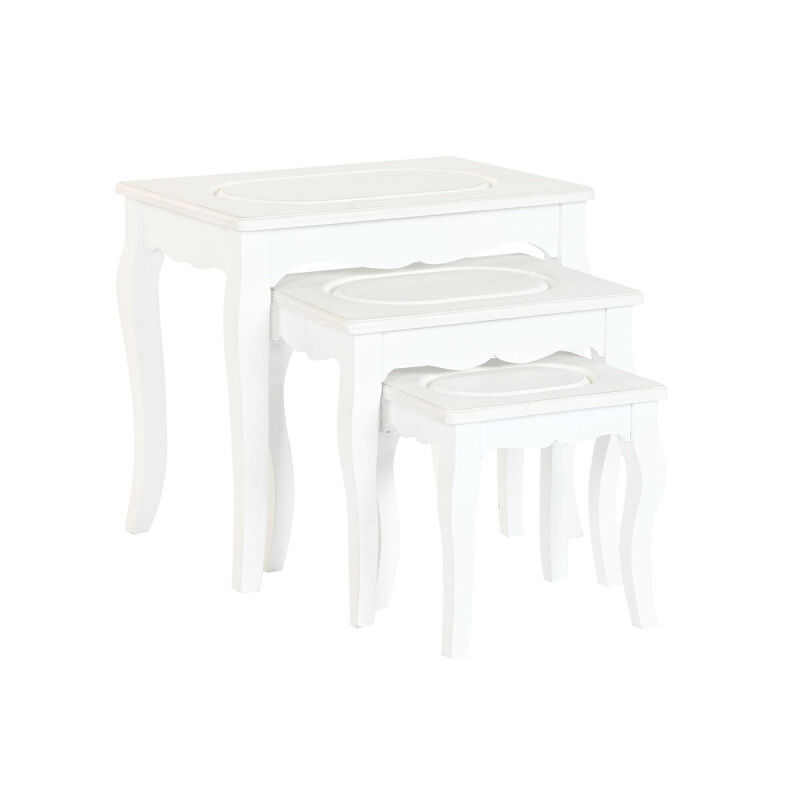 Table d'appoint Home ESPRIT Blanc Gris clair 53 x 35 x 47 cm