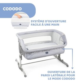 Berceau cododo Next2Me Dream Silver - CHICCO - A partir de 0 mois - Hauteur réglable - Matelas inclus