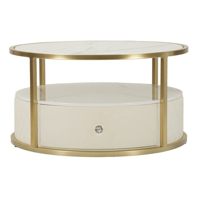 Glam Table Basse Sharon – Aura Sculpturale Ø75x40