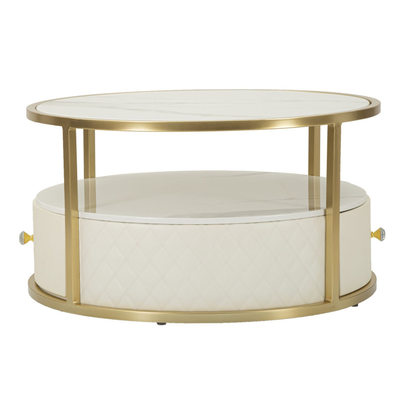 Glam Table Basse Sharon – Aura Sculpturale Ø75x40