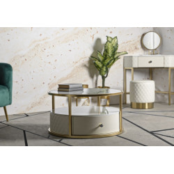 Glam Table Basse Sharon – Aura Sculpturale Ø75x40