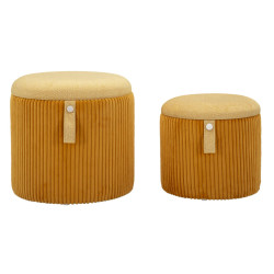 Moderne Poufs Bolzano Moutarde – Duo Élégant Ø38x38-32x28