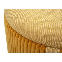 Pouf Coffre Bolzano Moutarde – Duo Chic & Fonctionnel Ø38x38 - Ø32x28 cm