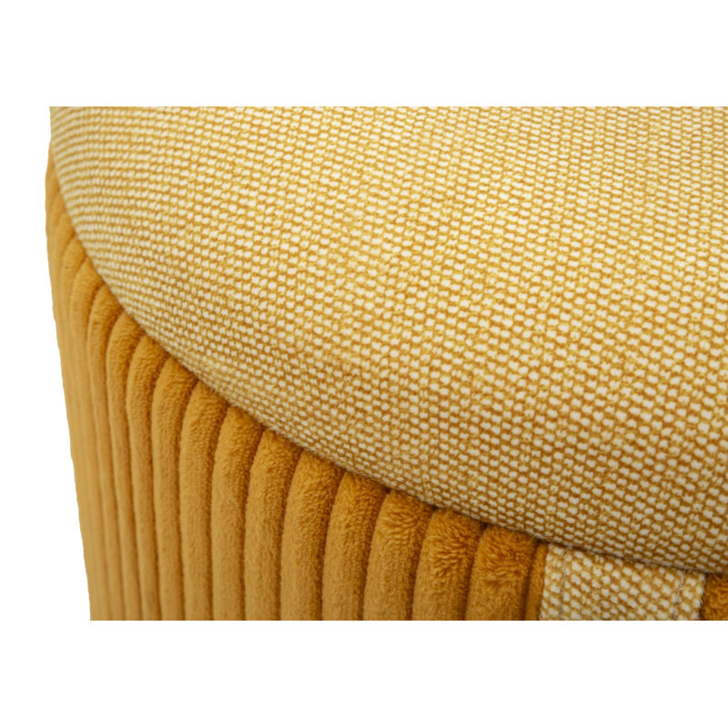 Pouf Coffre Bolzano Moutarde – Duo Chic & Fonctionnel Ø38x38 - Ø32x28 cm