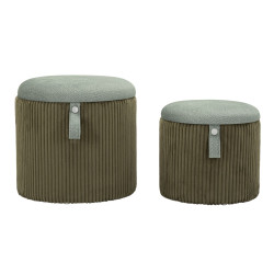 Moderne Poufs Bolzano Vert – Duo Vivant Ø38x38-32x28