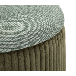 Pouf Coffre Bolzano Vert – Élégance Naturelle en Duo Ø38x38 - Ø32x28 cm