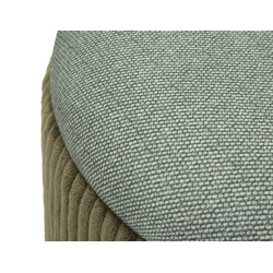 Pouf Coffre Bolzano Vert – Élégance Naturelle en Duo Ø38x38 - Ø32x28 cm