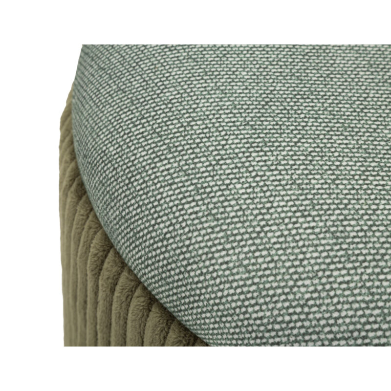 Pouf Coffre Bolzano Vert – Élégance Naturelle en Duo Ø38x38 - Ø32x28 cm