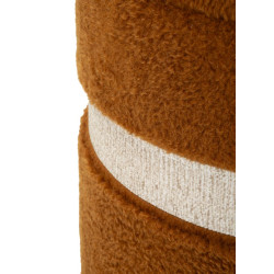 Pouf Coffre Saint-Moritz Marron – Chaleur Alpine en Duo Ø40x47 - Ø32x38 cm