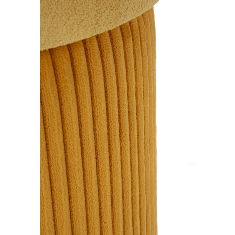 Pouf Coffre Aspen Moutarde – Harmonie Contemporaine Ø42x44 - Ø35x37 cm