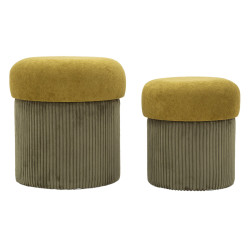 Moderne Poufs Aspen Vert – Duo Élégance Nature Ø42x44-35x37
