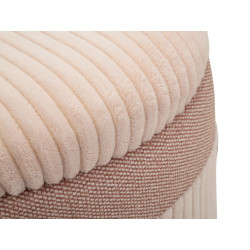 Pouf Coffre Cortina Rose – Tendresse Pastel en Trio Ø40,5x49,5 - Ø35x42 - Ø31x38 cm