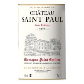 Château Saint Paul Cuvée Tradition 2020 Montagne Saint-Emilion - Vin rouge de Bordeaux