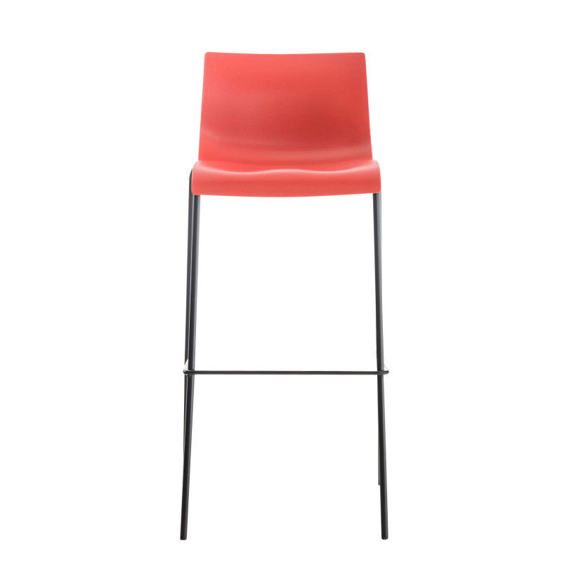 Tabouret de bar Hoover avec structure à 4 pieds, rouge