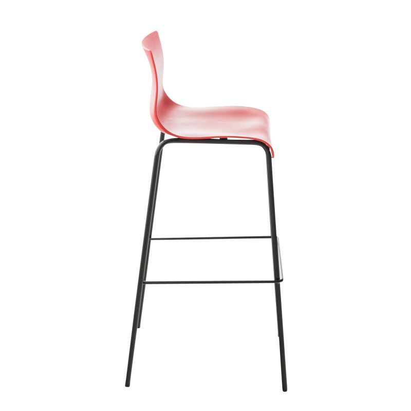 Tabouret de bar Hoover avec structure à 4 pieds, rouge