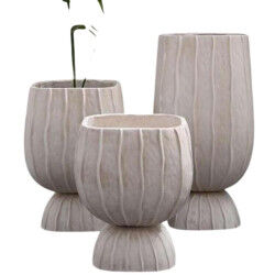 Cache-pot Home ESPRIT Argile Fibre Moderne 35 x 35 x 45 cm