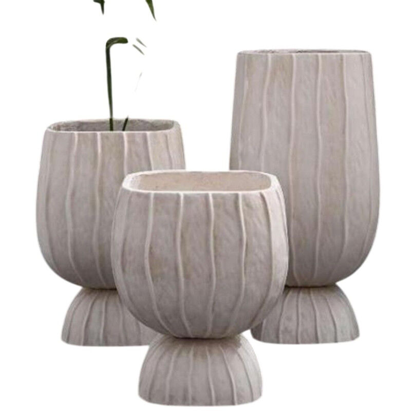 Cache-pot Home ESPRIT Argile Fibre Moderne 35 x 35 x 45 cm