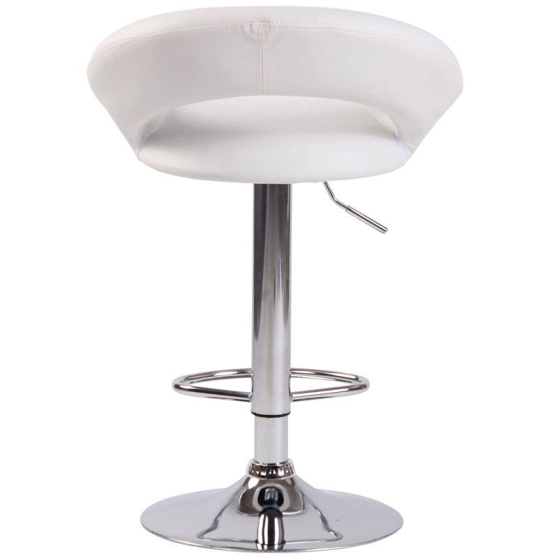 Lot de 2 tabourets de bar Olinda, simili cuir, chrome et blanc