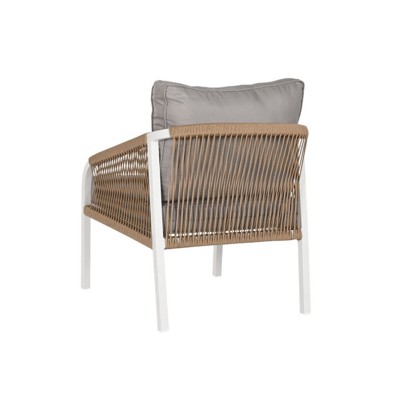 Ensemble Table avec 3 Sièges Home ESPRIT Blanc Naturel Gris clair 189 x 73 x 84 cm