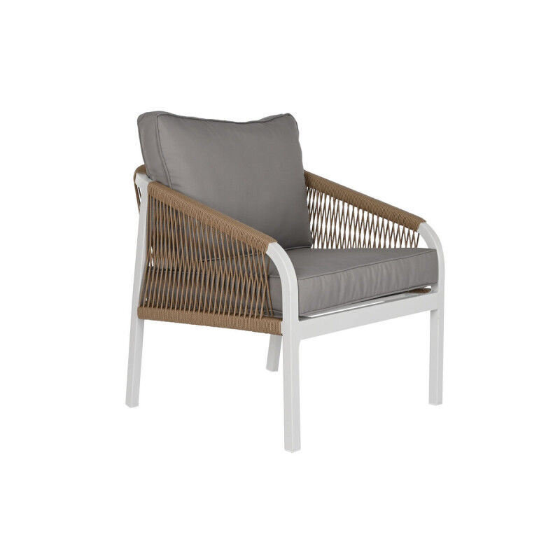 Ensemble Table avec 3 Sièges Home ESPRIT Blanc Naturel Gris clair 189 x 73 x 84 cm