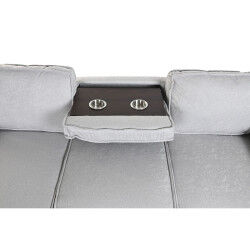 Canapé Convertible Home ESPRIT Gris clair Moderne 220 x 153 x 88 cm