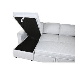 Canapé Convertible Home ESPRIT Gris clair Moderne 220 x 153 x 88 cm