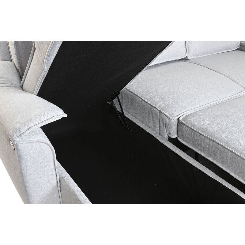 Canapé Convertible Home ESPRIT Gris clair Moderne 220 x 153 x 88 cm